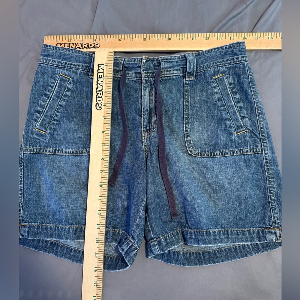 Vintage Old Navy Shorts‎ Womens 6 Drawstring Light Wash Denim Jean Festival - Picture 5 of 6